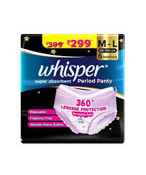 Whisper Super Absorbent Panty M- L 6s 299/-