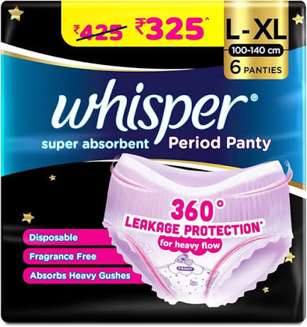 Whisper Super Absorbent Panty L-xl 6s 325/-